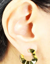 14K Gold Plated 925 Sterling Silver Tribal Wave Stud Earrings