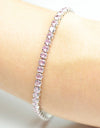 925 Sterling Silver Platinum Plated Tennis Bracelet with Color Cubic Zirconia