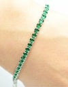 925 Sterling Silver Platinum Plated Tennis Bracelet with Color Cubic Zirconia