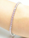 925 Sterling Silver Platinum Plated Tennis Bracelet with Color Cubic Zirconia