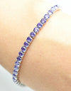 925 Sterling Silver Platinum Plated Tennis Bracelet with Color Cubic Zirconia