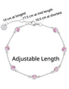 Platinum Plated 925 Sterling Silver Chain Bracelet with Color Cubic Zirconia