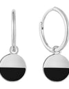 14K Gold or Platinum Plated Enamel Round Dangling Medallion 925 Sterling Silver Earrings