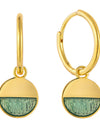 14K Gold or Platinum Plated Enamel Round Dangling Medallion 925 Sterling Silver Earrings