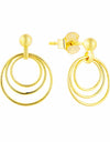 14K Gold Plated 925 Sterling Silver Round Circles Earrings