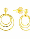 14K Gold Plated 925 Sterling Silver Round Circles Earrings