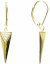 925 Sterling 14K Yellow Gold Plated Dangling Triangle Pyramid Silver Earrings  with Cubic Zirconia by Mc9vn | Gift for Her | Ship from US |