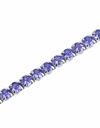 925 Sterling Silver Platinum Plated Tennis Bracelet with Color Cubic Zirconia