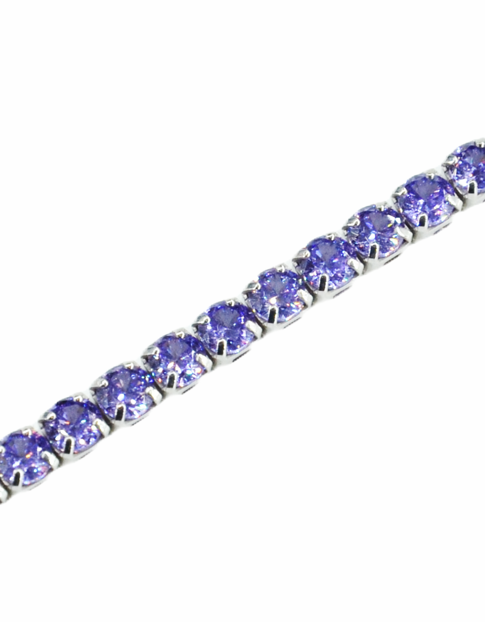 925 Sterling Silver Platinum Plated Tennis Bracelet with Color Cubic Zirconia