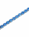 925 Sterling Silver Platinum Plated Tennis Bracelet with Color Cubic Zirconia