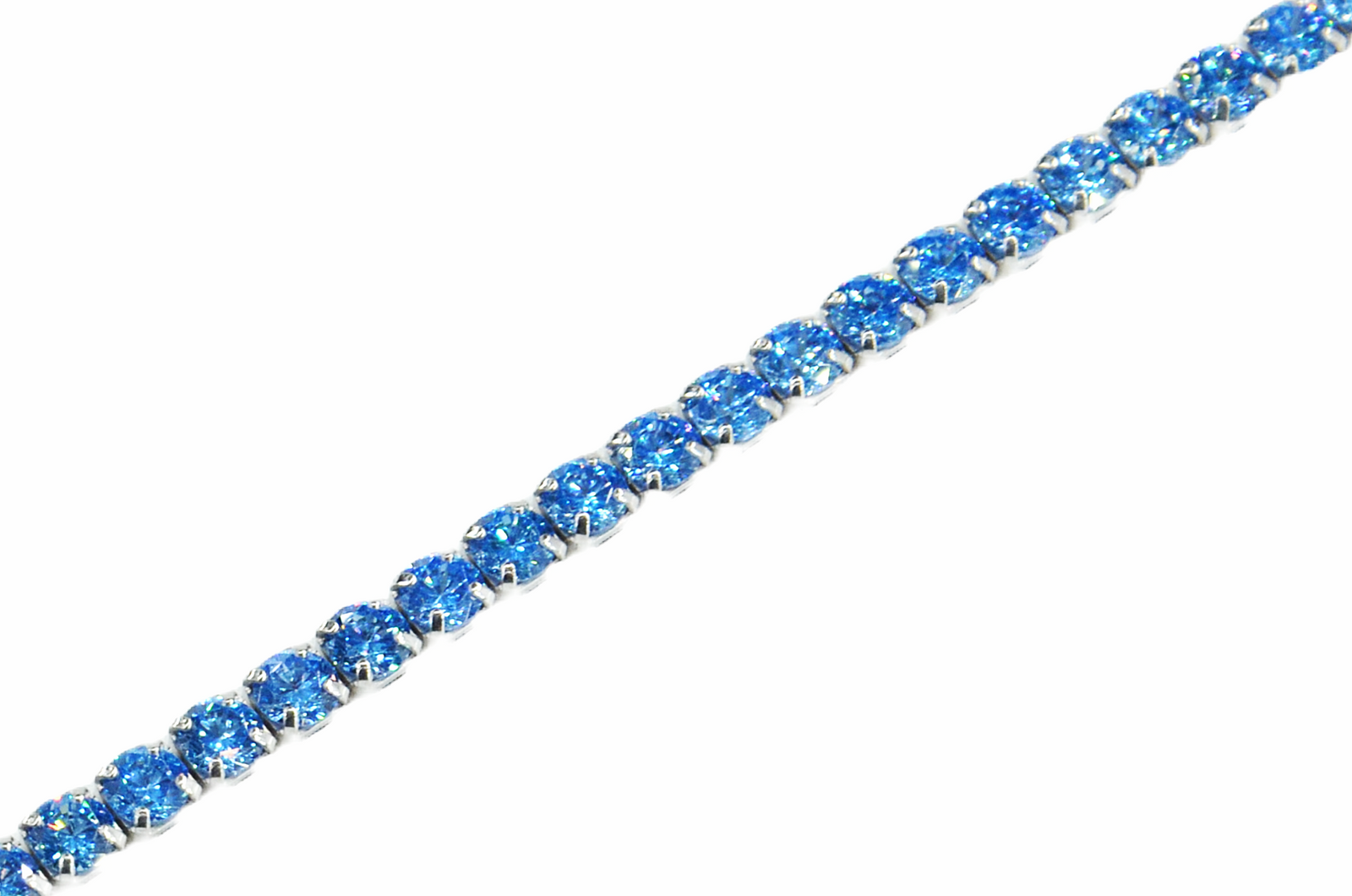 925 Sterling Silver Platinum Plated Tennis Bracelet with Color Cubic Zirconia