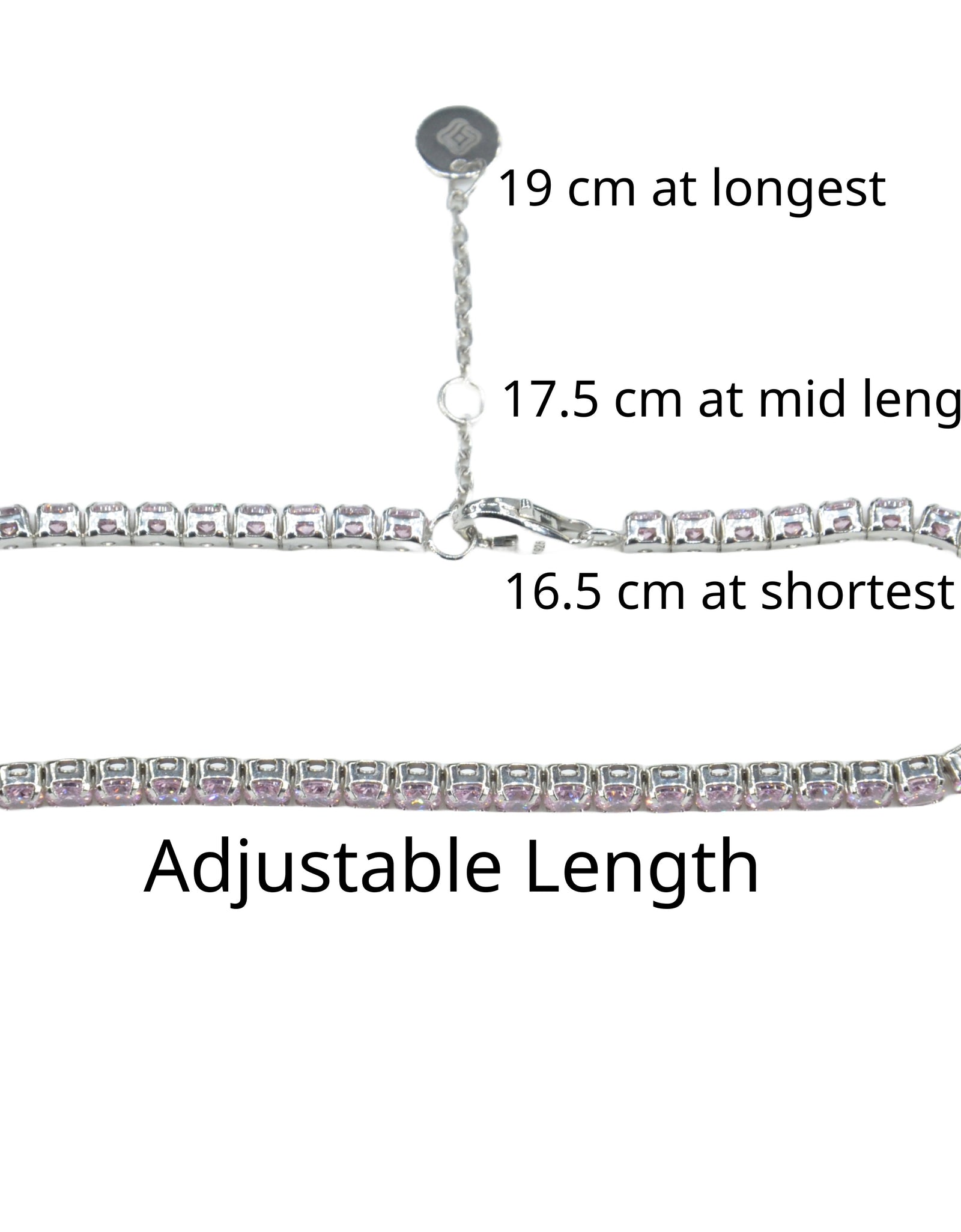 925 Sterling Silver Platinum Plated Tennis Bracelet with Color Cubic Zirconia