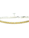 925 Sterling Silver Platinum Plated Tennis Bracelet with Color Cubic Zirconia