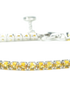 925 Sterling Silver Platinum Plated Tennis Bracelet with Color Cubic Zirconia