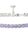 925 Sterling Silver Platinum Plated Tennis Bracelet with Color Cubic Zirconia