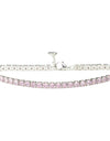 925 Sterling Silver Platinum Plated Tennis Bracelet with Color Cubic Zirconia