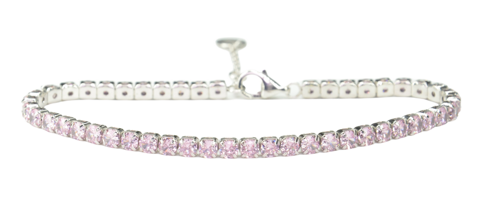 925 Sterling Silver Platinum Plated Tennis Bracelet with Color Cubic Zirconia