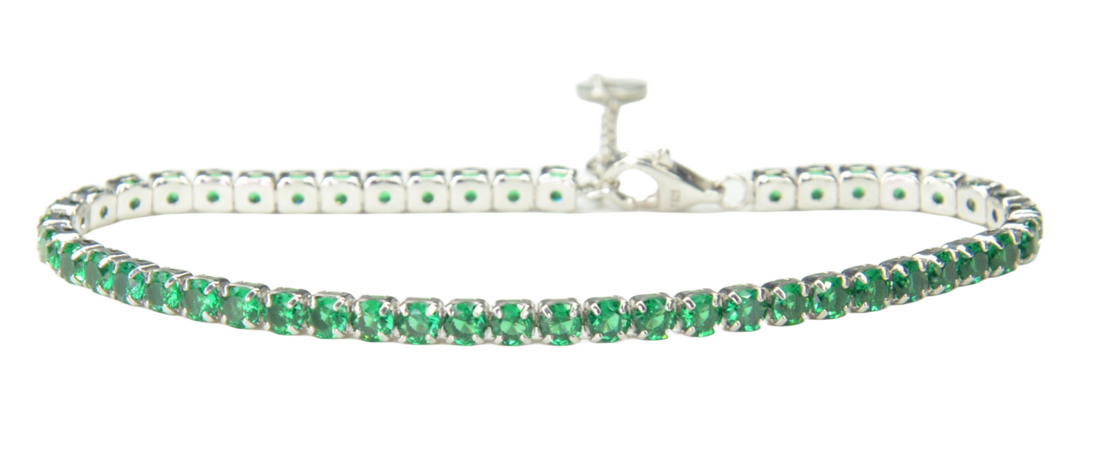 925 Sterling Silver Platinum Plated Tennis Bracelet with Color Cubic Zirconia