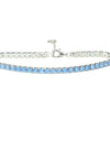 925 Sterling Silver Platinum Plated Tennis Bracelet with Color Cubic Zirconia