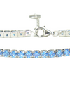 925 Sterling Silver Platinum Plated Tennis Bracelet with Color Cubic Zirconia