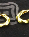 925 Sterling Silver Hoop Earrings 14K Gold Plated Tribal Twisted Matt Finished