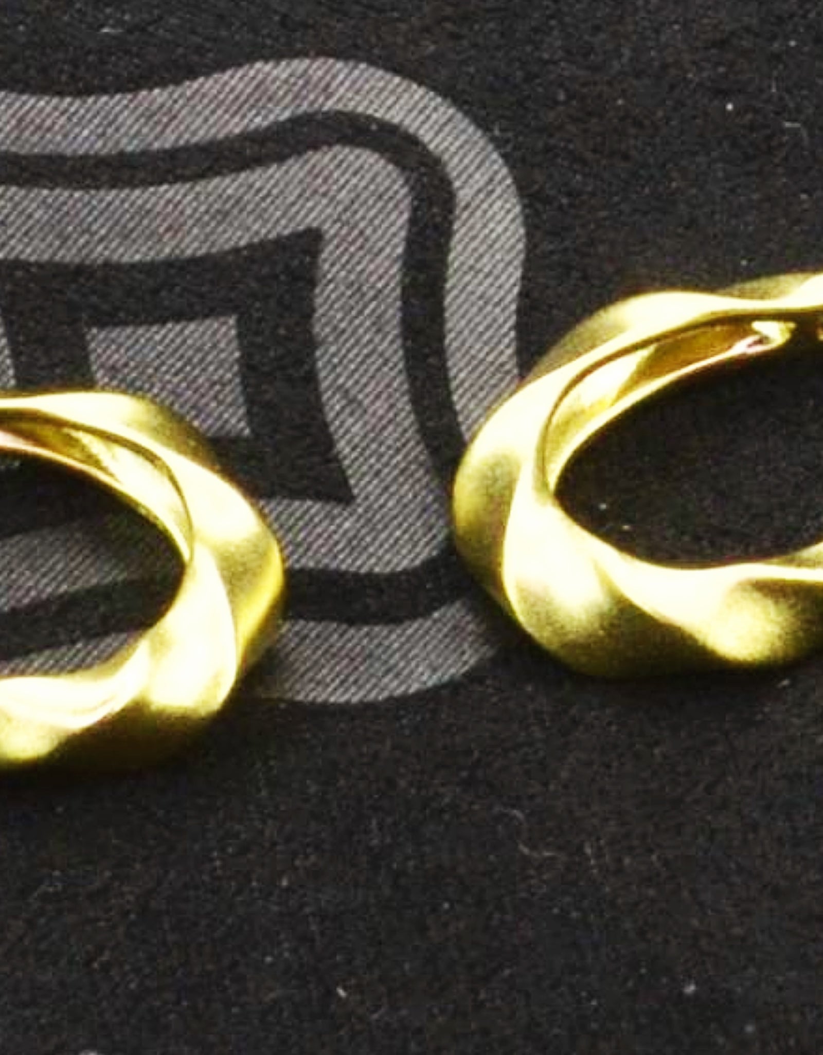 925 Sterling Silver Hoop Earrings 14K Gold Plated Tribal Twisted Matt Finished