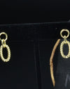 925 Sterling Silver 14K Gold Plated Oval Twisted Rope Earrings