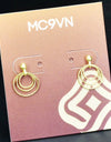 14K Gold Plated 925 Sterling Silver Round Circles Earrings