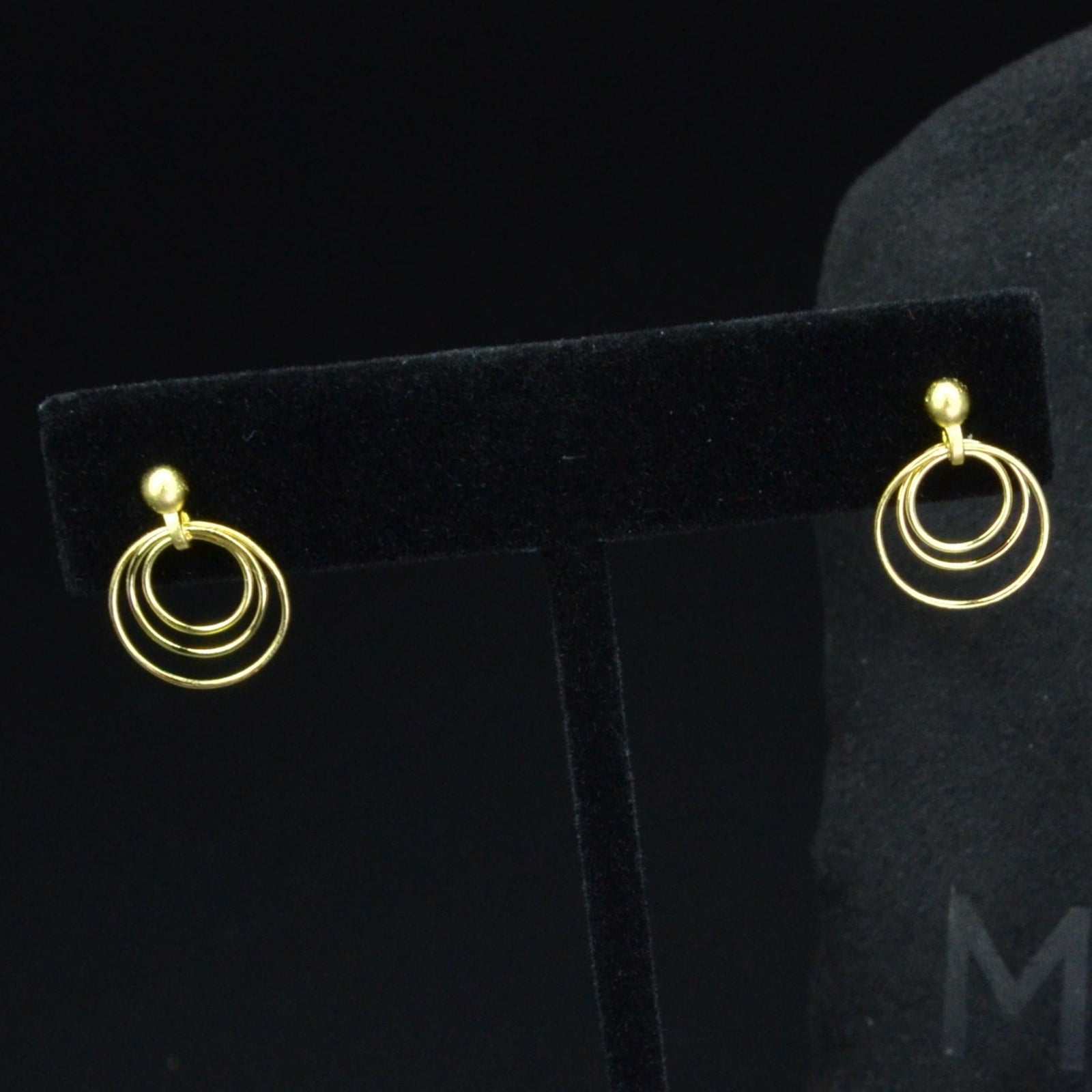 14K Gold Plated 925 Sterling Silver Round Circles Earrings