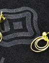 14K Gold Plated 925 Sterling Silver Round Circles Earrings