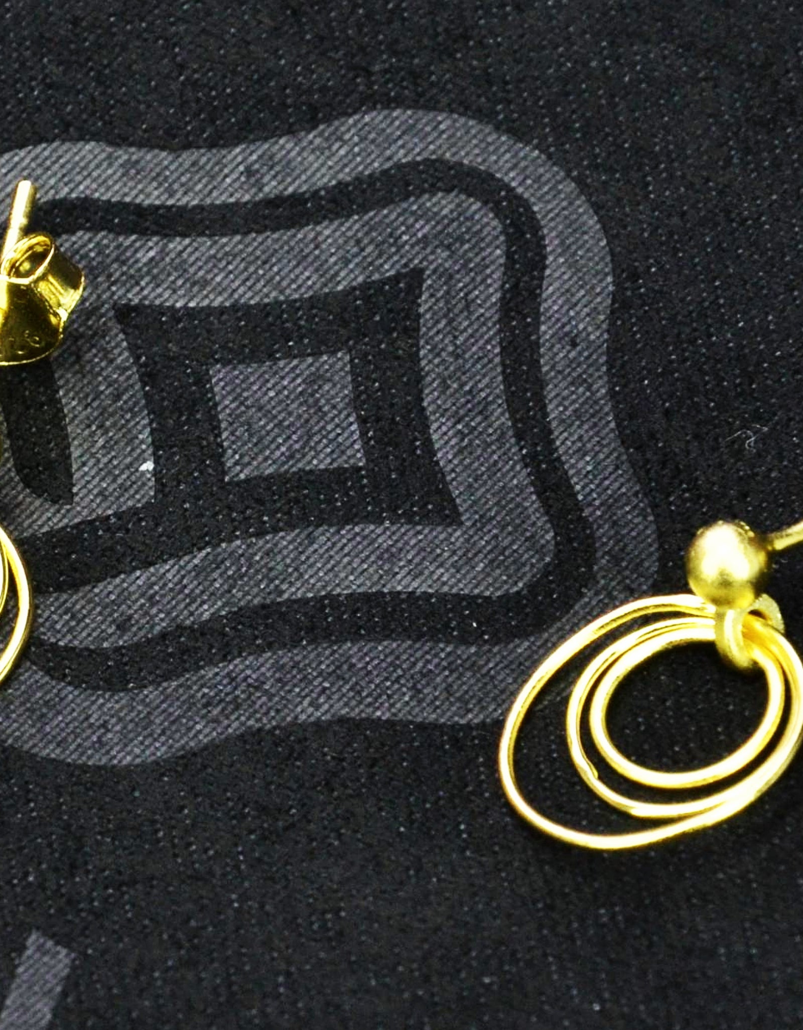 14K Gold Plated 925 Sterling Silver Round Circles Earrings