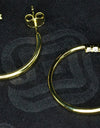 925 Sterling Silver 14K Gold Plated Open Hoop Earrings with Cubic Zirconia