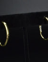 925 Sterling Silver 14K Gold Plated Open Hoop Earrings with Cubic Zirconia