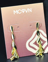 14K Gold Plated Dangling Chandelier Leaf Motif 925 Sterling Silver Earrings