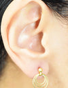 14K Gold Plated 925 Sterling Silver Round Circles Earrings