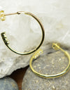 925 Sterling Silver 14K Gold Plated Open Hoop Earrings with Cubic Zirconia