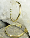 925 Sterling Silver 14K Gold Plated Open Hoop Earrings with Cubic Zirconia