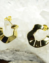 14K Gold Plated 925 Sterling Silver Tribal Wave Stud Earrings