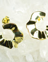 14K Gold Plated 925 Sterling Silver Tribal Wave Stud Earrings