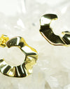 14K Gold Plated 925 Sterling Silver Tribal Wave Stud Earrings