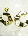 14K Gold Plated 925 Sterling Silver Tribal Wave Stud Earrings