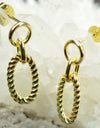 925 Sterling Silver 14K Gold Plated Oval Twisted Rope Earrings