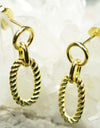 925 Sterling Silver 14K Gold Plated Oval Twisted Rope Earrings