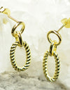 925 Sterling Silver 14K Gold Plated Oval Twisted Rope Earrings