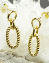 925 Sterling Silver 14K Gold Plated Oval Twisted Rope Earrings