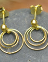 14K Gold Plated 925 Sterling Silver Round Circles Earrings