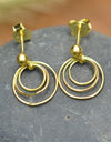 14K Gold Plated 925 Sterling Silver Round Circles Earrings