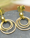 14K Gold Plated 925 Sterling Silver Round Circles Earrings