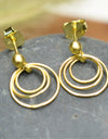 14K Gold Plated 925 Sterling Silver Round Circles Earrings