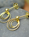 14K Gold Plated 925 Sterling Silver Round Circles Earrings